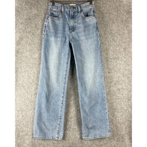 Aritzia Denim Forum Jeans Womens 24 The Farrah High Rise Wide Leg Light Wash - Picture 1 of 16